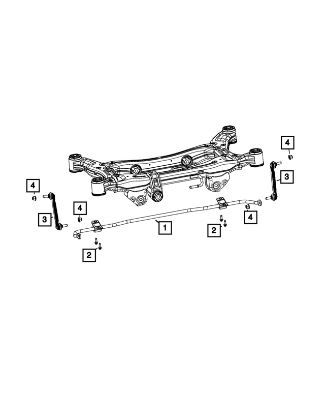 68246733AA - Rear Suspension: Rear Suspension Stabilizer Bar for Mopar Image