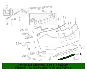 2014-2017 Buick Regal Rear Bumper Fascia Diffuser 22885798 GM ...