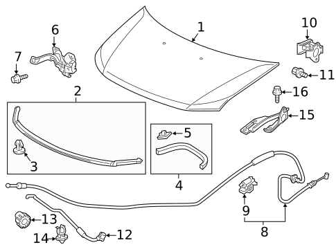 Hood & Components for 2014 Honda Odyssey #0