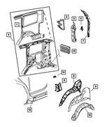 55360721AA - Body Sheet Metal Except Doors: Taillamp Mounting Panel, Left for Mopar Image