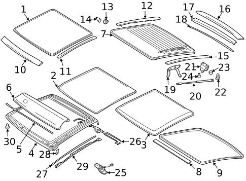 Roof & Components for 2008 Porsche 911 #1