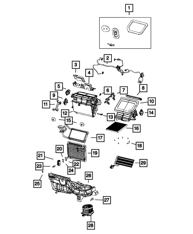 « 68541152AA – Air Conditioners and Heaters : Répartition Boitier pour Mopar Image »