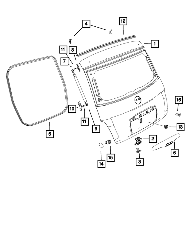 68081978AE - Body Sheet Metal Except Doors: Liftgate Panel for Mopar Image