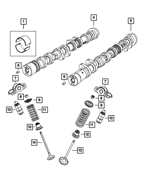Camshaft and Valve for 2016 Dodge Dart #0