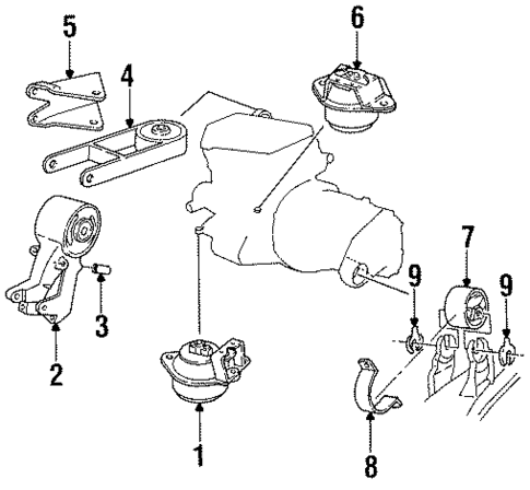 Engine Mounting for 1995 Saab 9000 #0