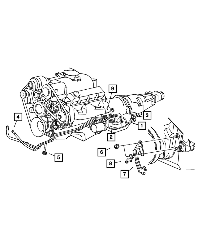 52117663AB - Cooling: Oil Cooler Tube Bracket, Rear for Mopar Image
