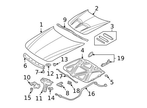 Hood & Components for 2001 Pontiac Grand Am #0