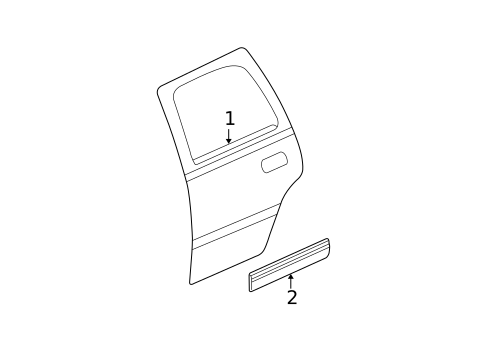 Exterior Trim - Rear Door for 2007 Chevrolet Silverado 3500 Classic #0
