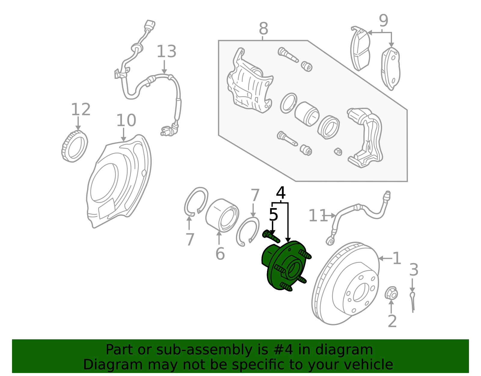Front Right Wheel Hub Bearing & Steering Knuckle Assembly For Nissan Altima 02-06 2.5L L4
