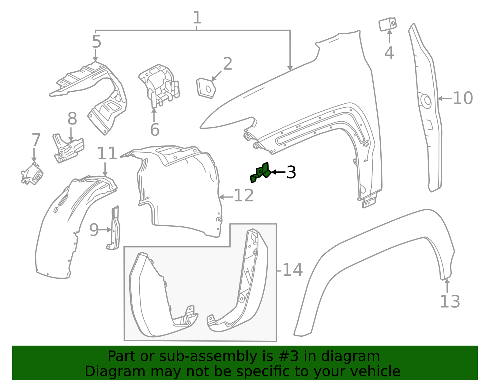 2024-2026 GM Fender Bracket 85150934 GM | GMPartsDirect.com