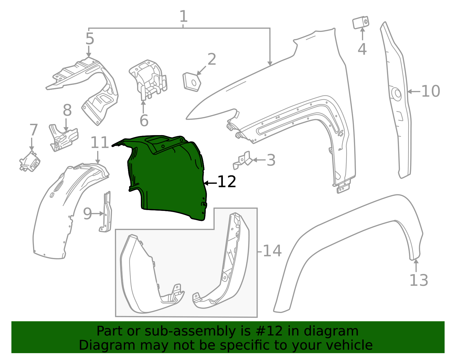 2024 GMC Sierra EV Rear Fender Liner 86567556 | Applegate Chevrolet Parts