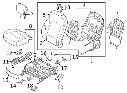 Passenger Seat Components for 2017 Hyundai Santa Fe #0