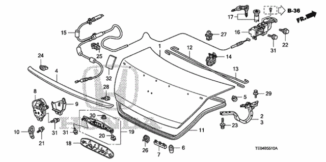 Trunk Lid for 2010 Honda Accord #0