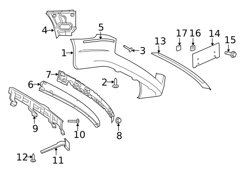 Bumper & Components - Rear for 2009 Dodge Grand Caravan #0
