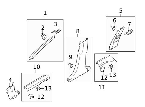 Interior Trim - Pillars for 2013 Kia Soul #0