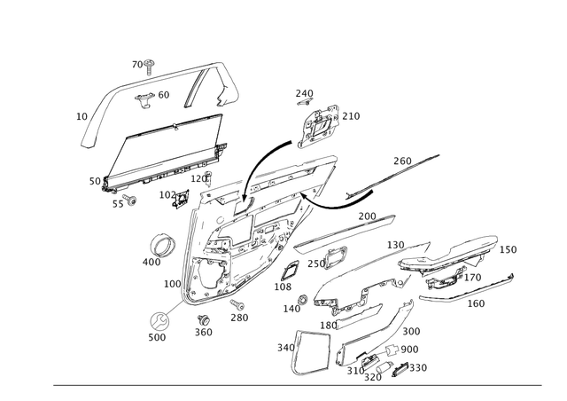 2127350371 - Rear Doors: Trim for Mercedes-Benz: E350, E63 AMG, E63 AMG S Image image