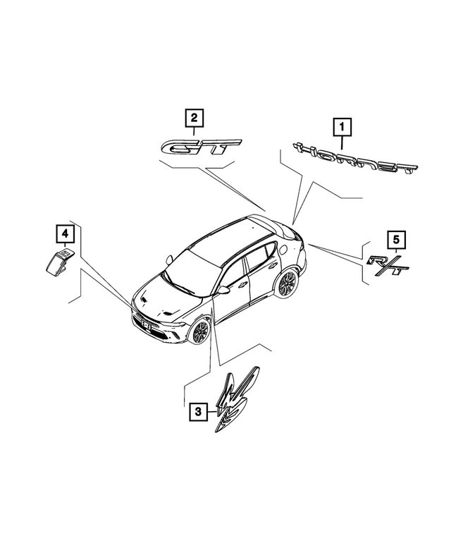 68617700AA - Exterior Ornamentation: Liftgate Nameplate for Dodge: Hornet Image