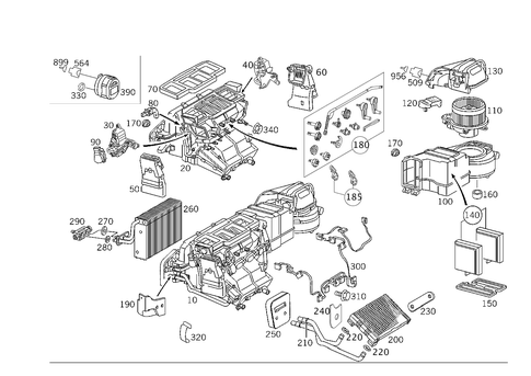 Heater and Evaporator Housing with Blower and Wiring Harness for 2008 Mercedes-Benz CLK350 #0