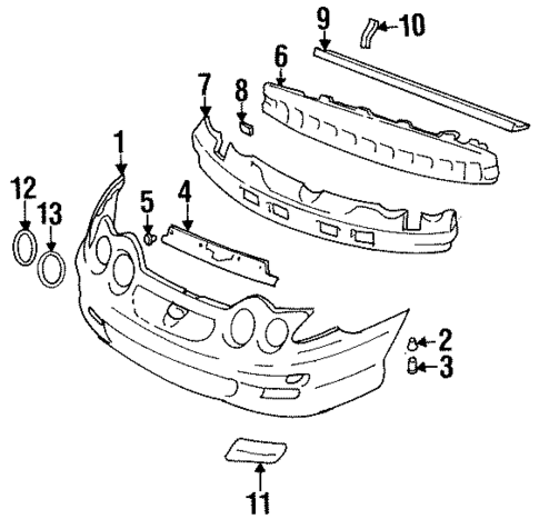 Bumper & Components - Front for 2000 Hyundai Tiburon #0