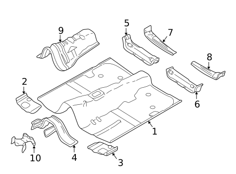 Floor & Rails for 2001 Subaru Forester #0