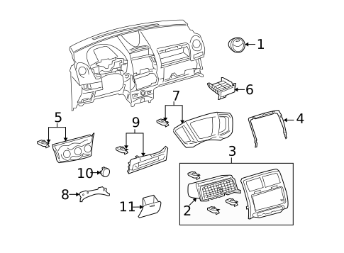 Instrument Panel Components for 2011 Scion xD #0