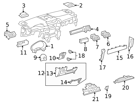 Instrument Panel Components for 2020 Lexus GX460 #0