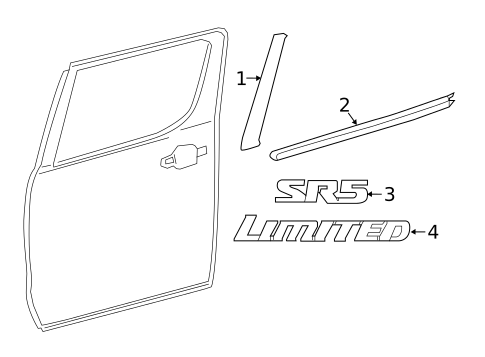 Exterior Trim - Rear Door for 2020 Toyota Tacoma #0