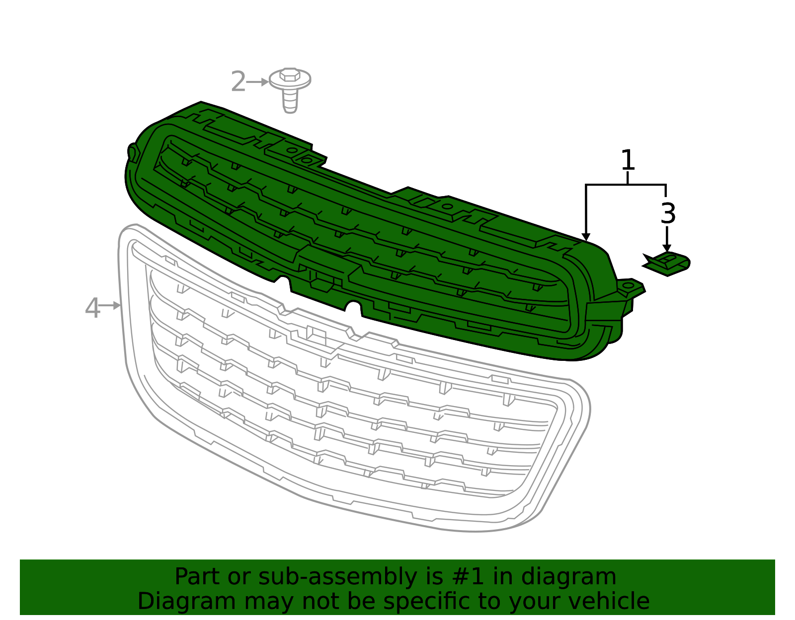 601403 Front Lower Grille 94560931 | OEM Parts Online