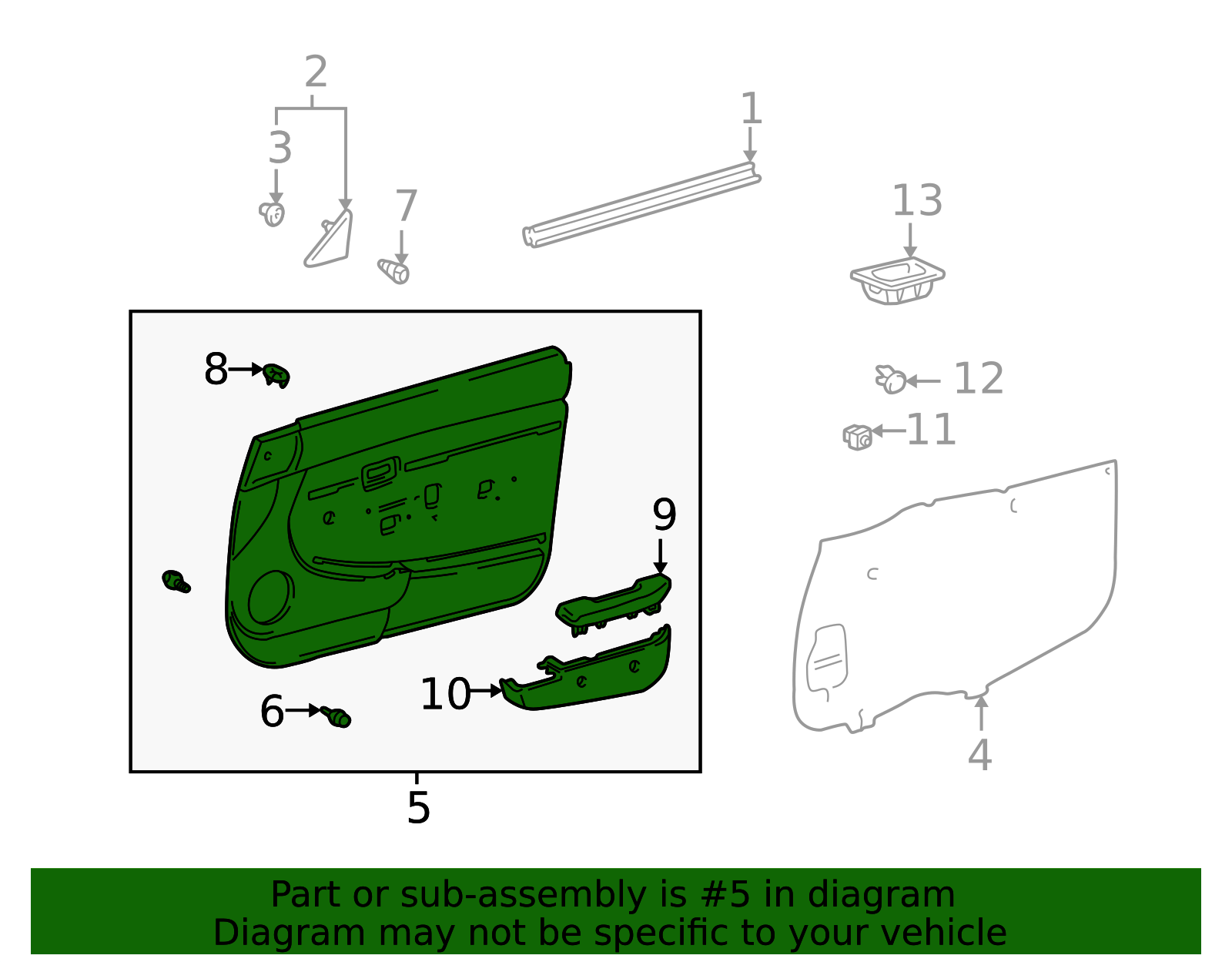 1998-1999 Toyota Tacoma Door Interior Trim Panel 67620-04060-E2