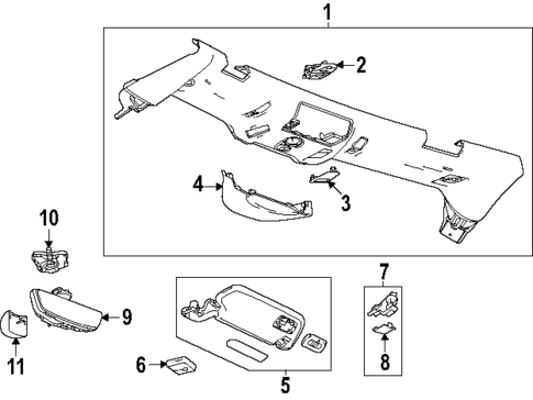 Interior Trim - Roof for 2021 Chevrolet Corvette #2