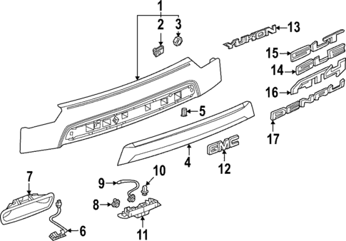Exterior Trim - Lift Gate for 2021 GMC Yukon #0