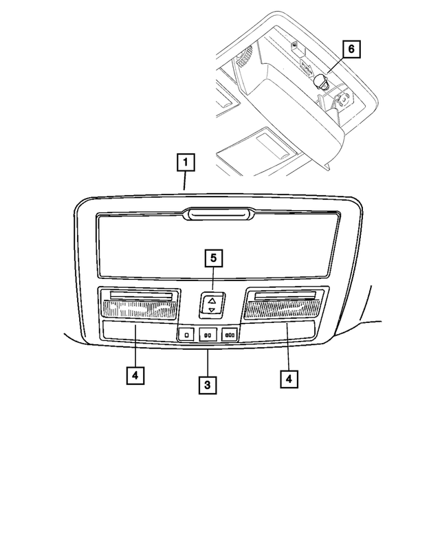 1RC64HL1AG - Interior Trim: Overhead Console for Mopar Image