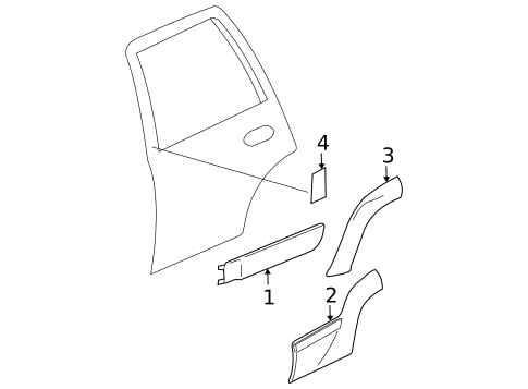 Exterior Trim - Rear Door for 2008 Chevrolet Trailblazer #0