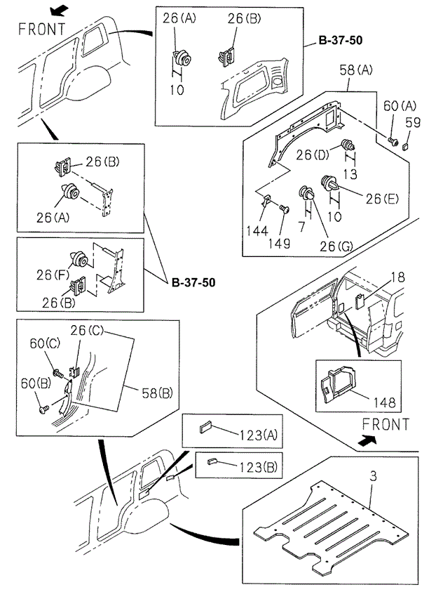Interior Side Trim (2) for 1998 Acura SLX #0