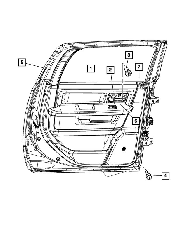 1VY561U7AH - Interior Trim: Rear Door Trim Panel, Right for Mopar Image image