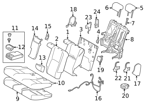 Rear Seat Components for 2015 Lexus NX200t #0