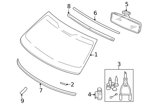 Glass - Windshield for 1998 Volvo V70 #0
