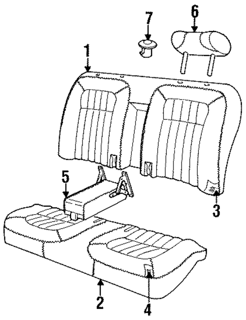 Rear Seat Components for 1995 Jaguar Vanden Plas #2