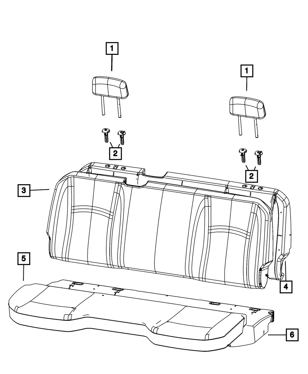 Rear Seat Cushion Cover - Mopar (7ZL58BD3AA)