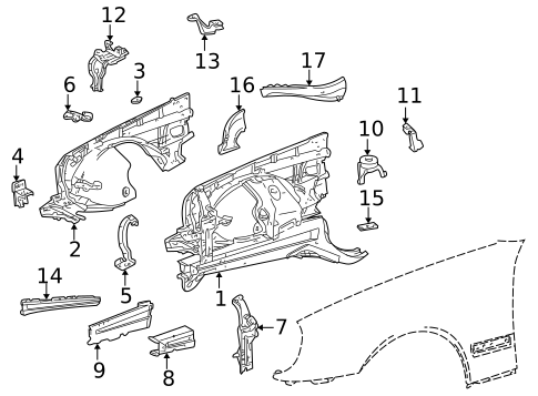 Structural Components & Rails for 1998 Mercedes-Benz E430 #0