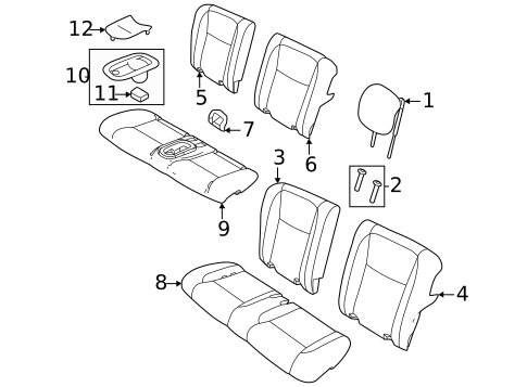 Rear Seat Components for 2024 Fiat 500E #0