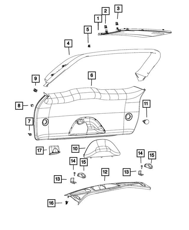 5VP20LU5AA - Interior Trim: Rear Header Molding for Mopar Image
