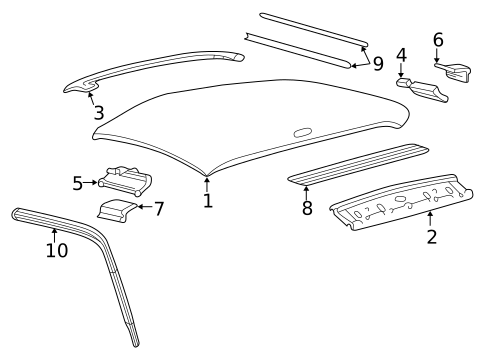 Roof & Components for 1999 Ford F-250 Super Duty #1