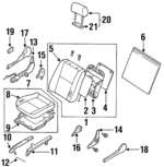 876004L040 - : Seat Back Assembly for Nissan Image