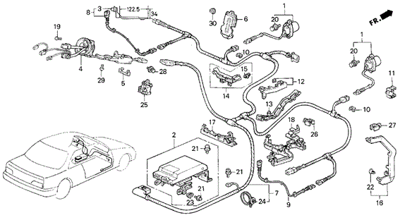SRS Control Unit for 1995 Acura Legend #0