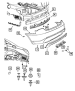 68082030AE - Frame, Bumper and Fascia: Rear Upper Fascia for Mopar Image
