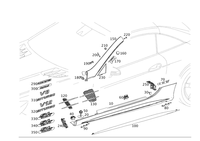 990789264 - Covering and Lining: Expansion Rivet for Mercedes-Benz Image