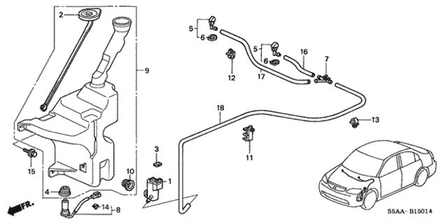 Windshield Washer (2) for 2004 Honda Civic #0