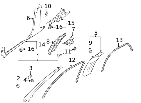 Interior Trim - Pillars for 2003 Subaru Impreza #0