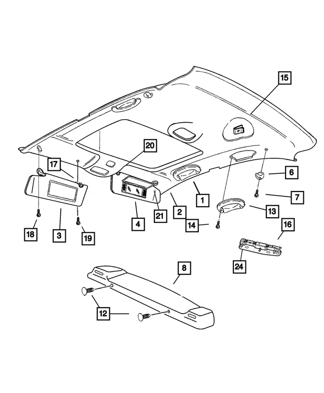 TF38ZP7AF - : Illuminated Visor, Right for Mopar Image